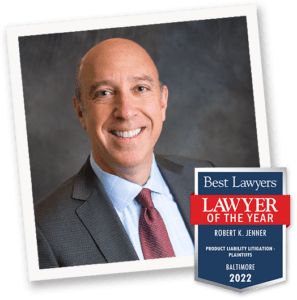Headshot of personal injury lawyer, Rob Jenner with a Best Lawyer of the Year 2022 badge