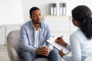 Man talking with a therapis